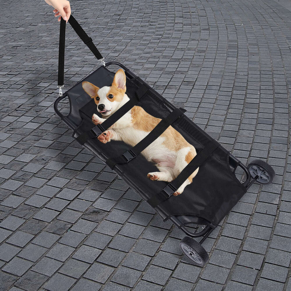 LOYALHEARTDY Pet Rescue Stretcher Veterinary Trolley Wheelchair Animal Dog Cat Transport Foldable with Wheel