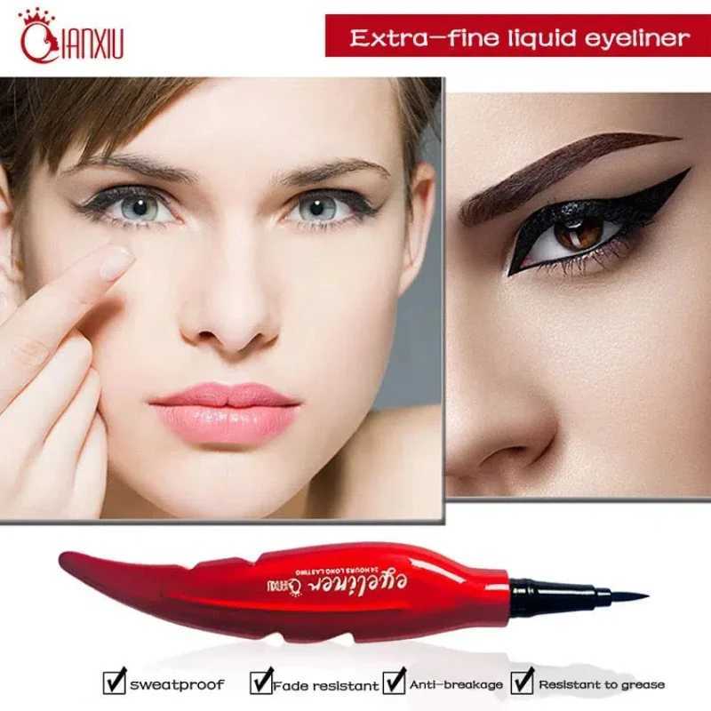 Feather Eyeliner Waterproof Sweatproof Long-lasting Cool Black Non-smudge Feather White Extra-fine Liquid Eyeliner Free Shipping Y240813