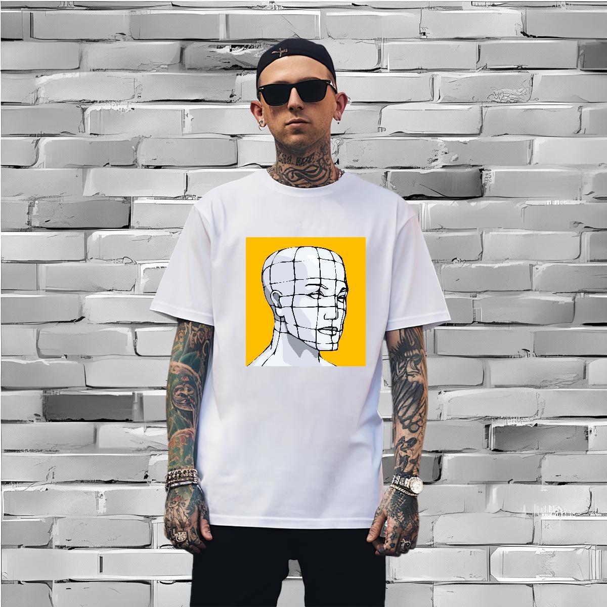 Unisex portrait Mens T Shirts Street Wear Couples T Shirts 230g Pure Cotton Custom Crew Neck Breathable DIY Printed Polos