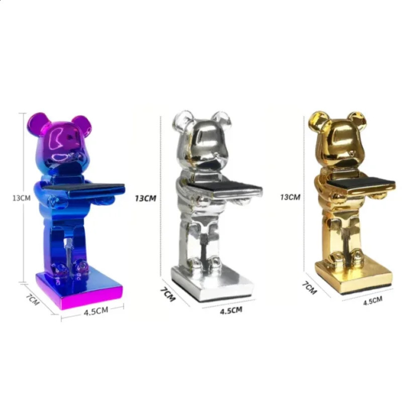 Man Watch Holder Bear Miniature Items Resin Figurines Decorations Girls Trinkets Tray For Home Bedroom Table Modern Decor Gifts 240812