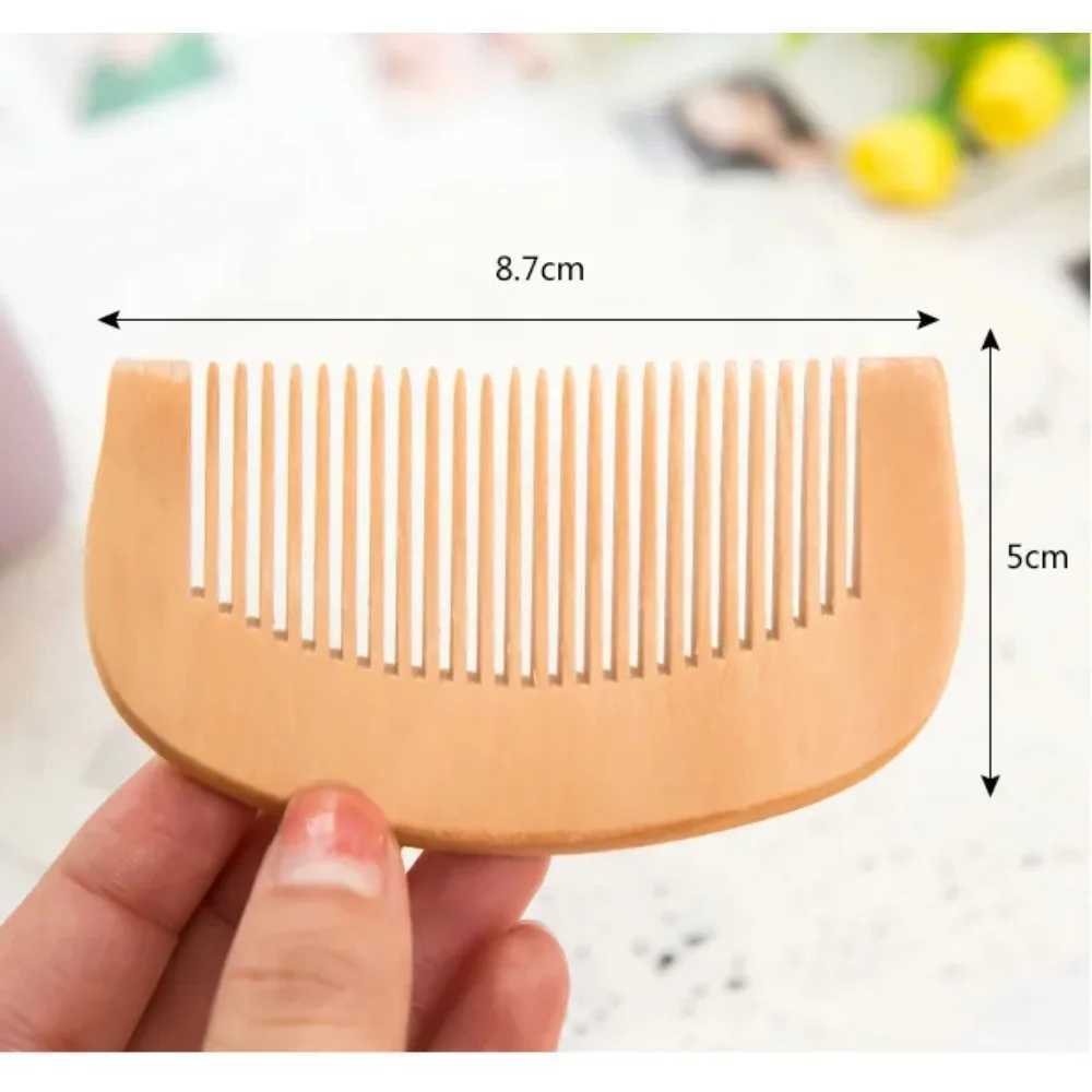 Peach solid wood comb carving Peach Wood health massage anti-static comb hair care tools beauty accessories hair salon W240813
