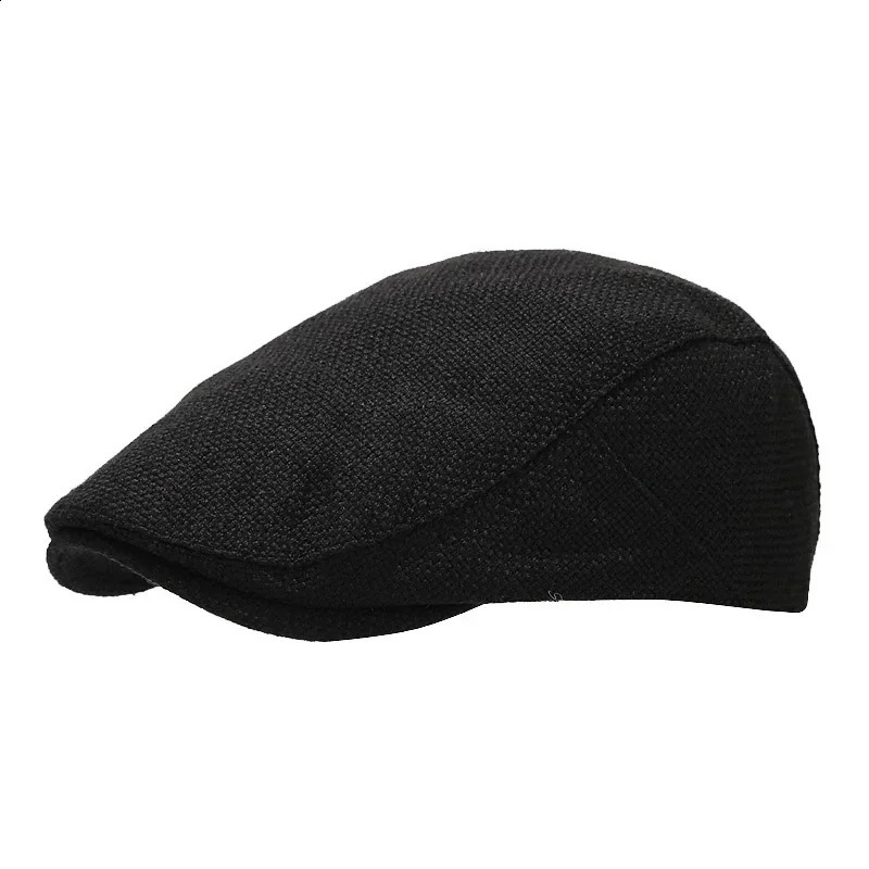 Summer mens beret linen pea hat adjustable s boy breathable retro solid black ivy duckbill Boinas Para Mujer 240812