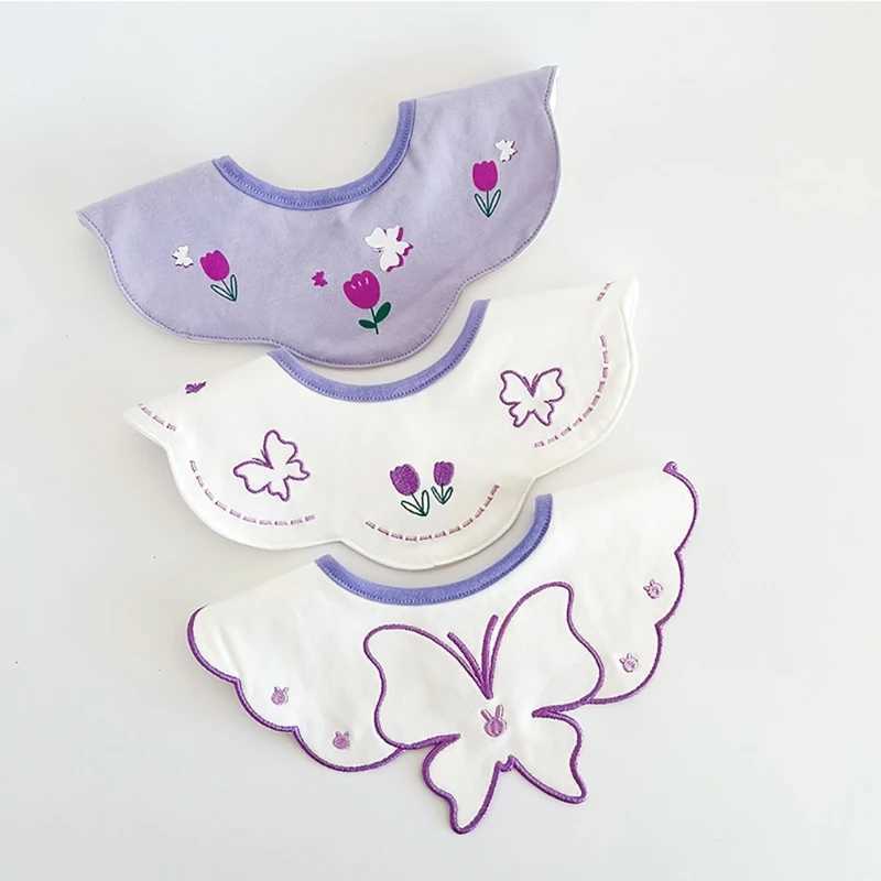 Bibs Burp Cloths 3Pcs Set INS Korean Baby Cotton Bibs Cartoon Embroidery Burp Cloths Boys And Girls Care Saliva Towel Kids Saliva TowelL4812