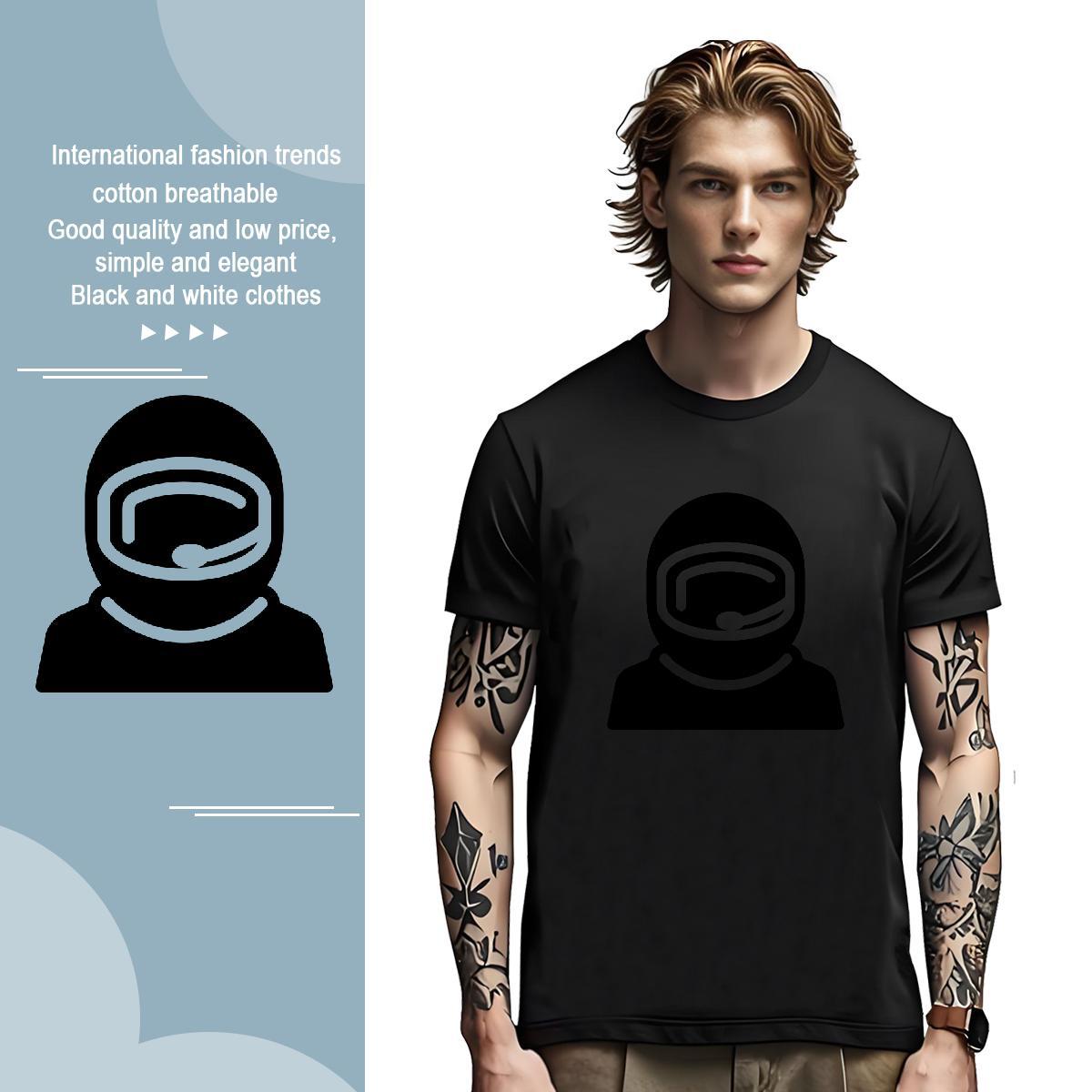 T Shirts Men 230g Cotton universe Hip Hop Street Breathable Crew Neck Custom Cartoon Tshirt for Man Woman Fashion Casual Loose Fit Top Tees