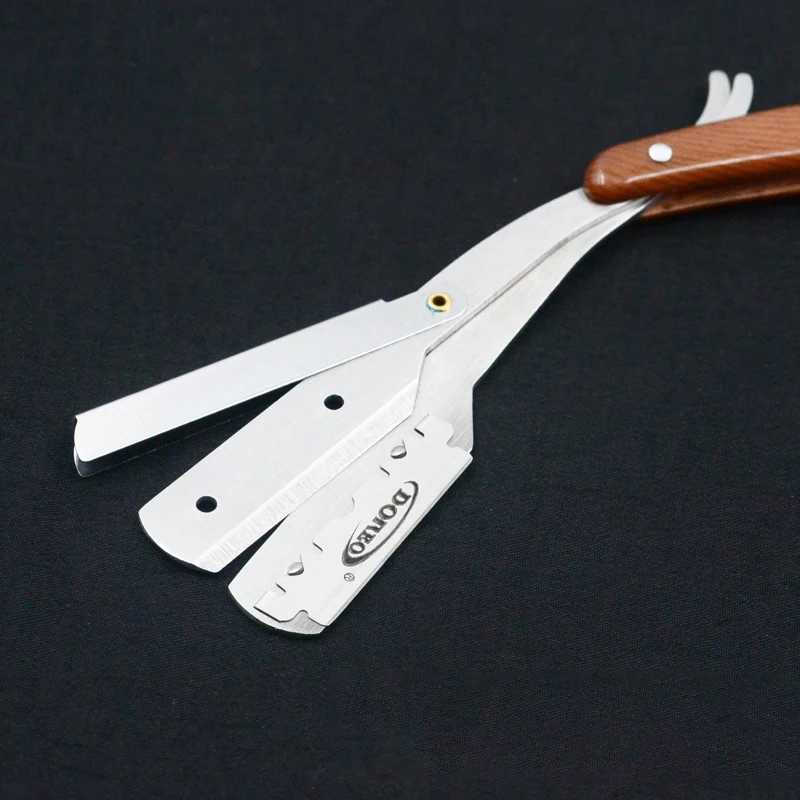 Stainless Steel Folding Shave Knife Beard Straight Razor Hair Dressing Tools Men Manual Convenience Hair Trimmer ShaverM240814