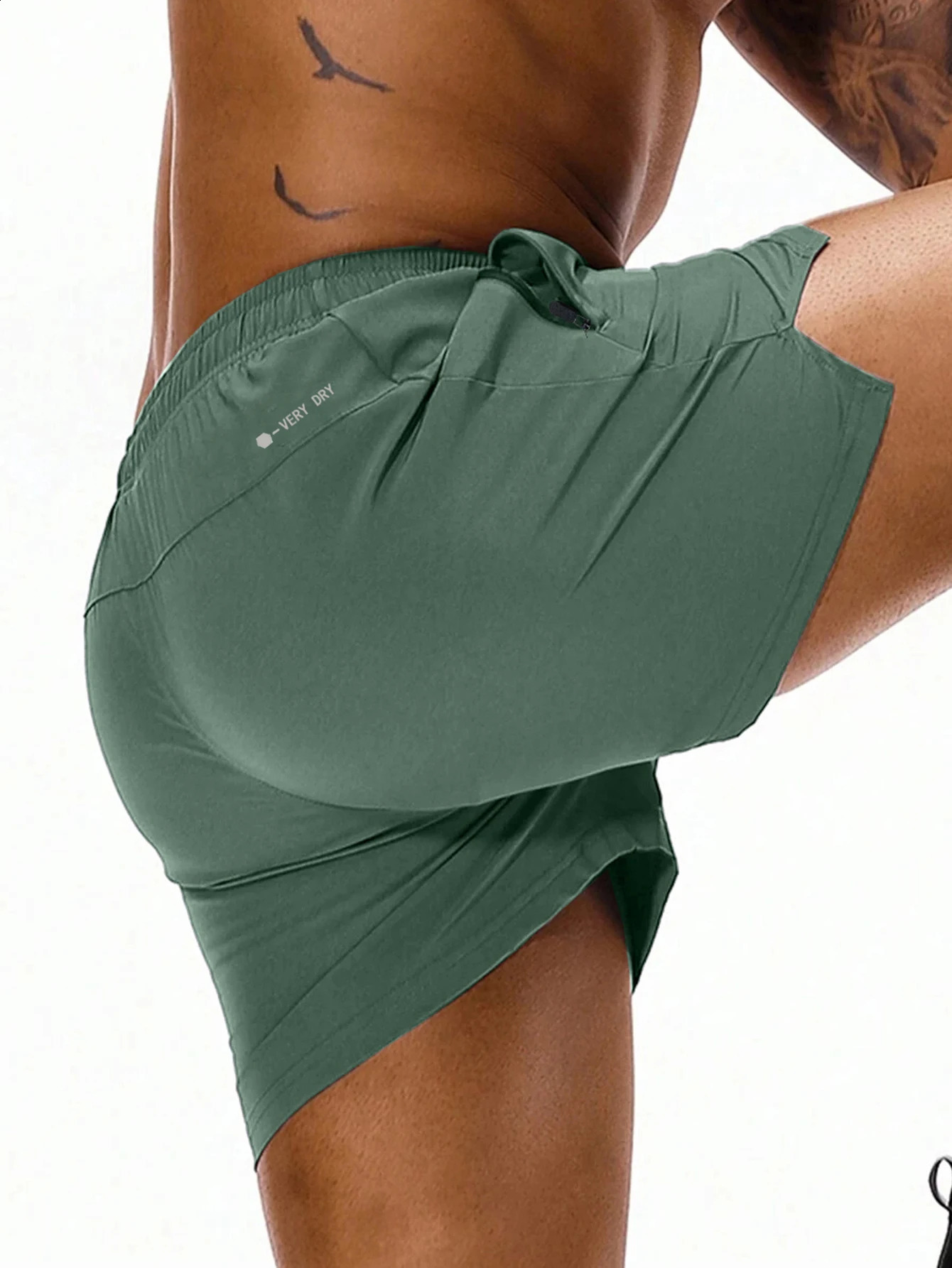 Mens Quick Dry Running Shorts with Drawstring and Zip Pockets Ideal for Athletic Workouts Gym Sessions 240830