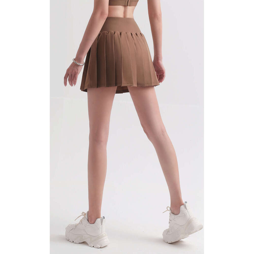Solid Color Soft Tennis Skort With Pocket Women Sweatwicking Sport Short Skirt Comprehensive Training Fiess Jogging