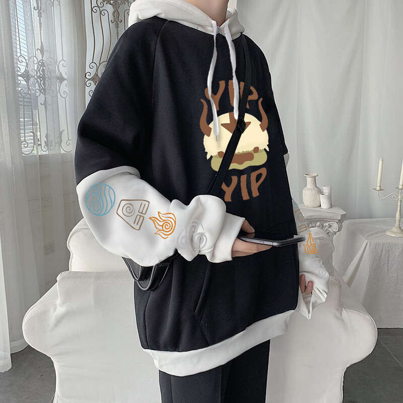Anime Kawaii Avatar The Last Airbender Appa Cartoon Print Unisex Haruku Streetwear Fleece Winter Long Sleeve Casual Sweatshirt