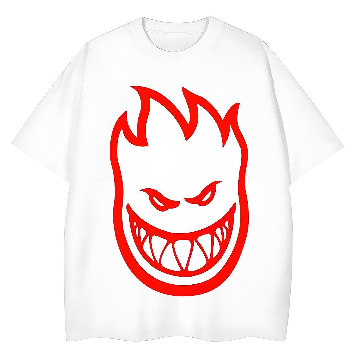 Loose T Shirts Men halloween Breathable Crew Neck Spring Summer Asian Size 230g Pure Cotton Tshirt for Man Woman Fashion New Clothes