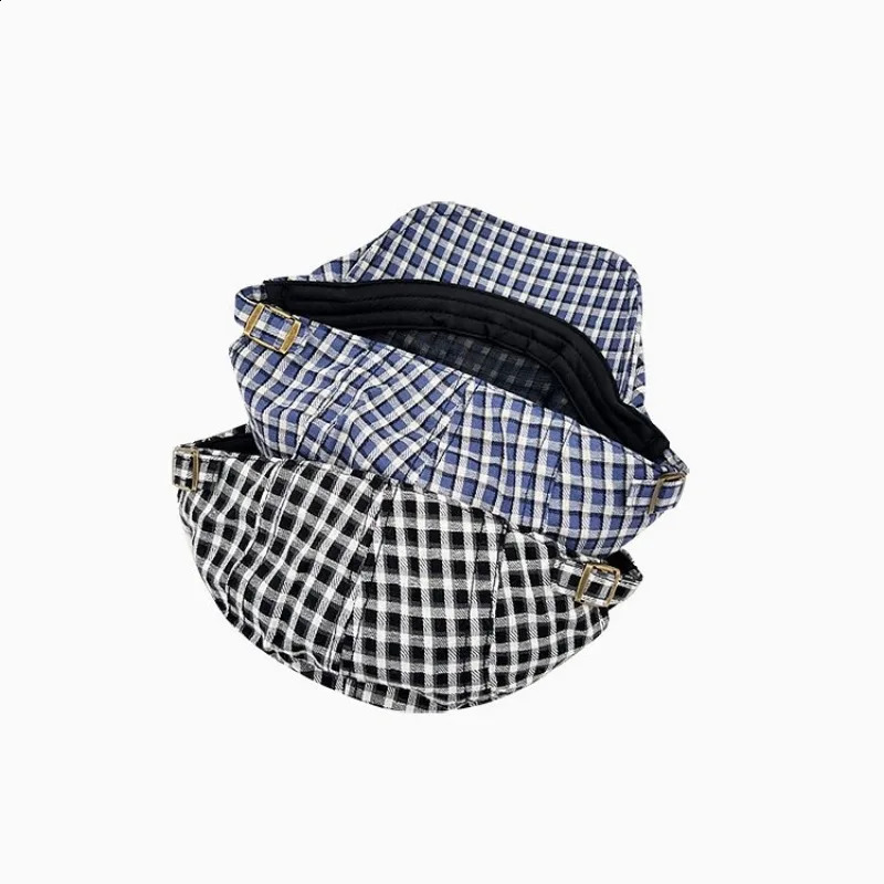 Japanese Sweet Y2k Bow Plaid Forward Hat Women Spring and Summer Casual Versatile Lace Pearl Literary Sunshade Painter Cap 240805