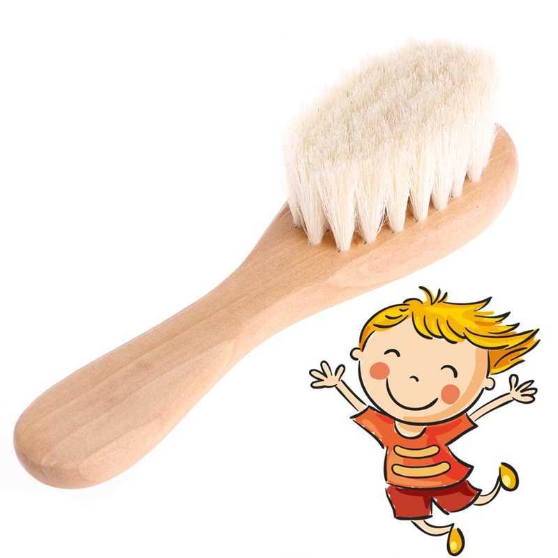 Wooden handle baby brush baby brush baby brush baby hair comb massager 77HD W240813