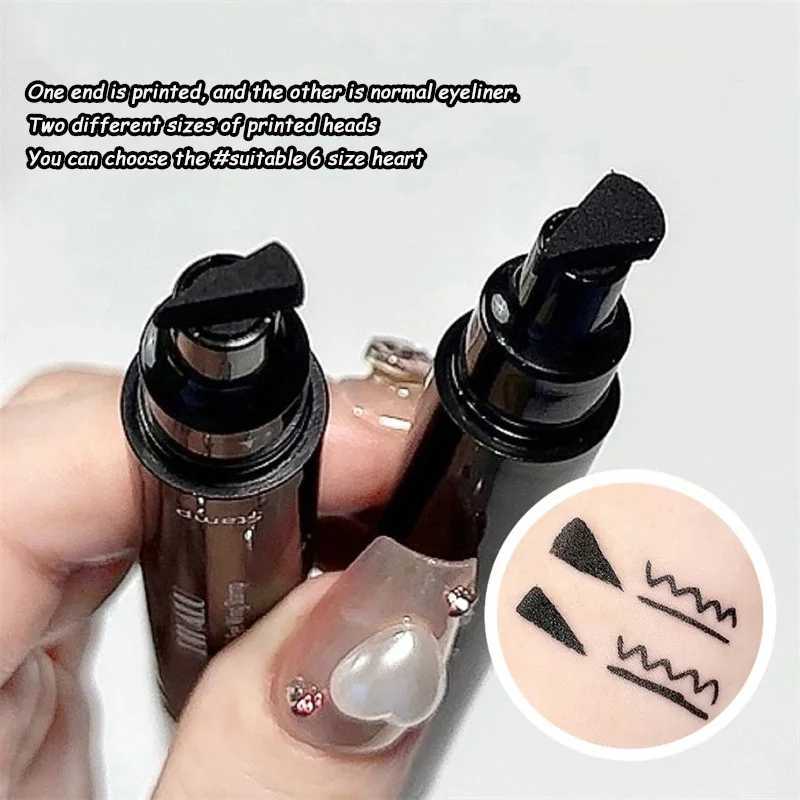Black Double-ended Quick-drying Triangle Star Seal Eyeliner Pen Waterproof Lasting Non-smudge Liquid Eye Liner Pencil Cosmetic Y240813