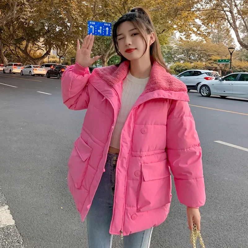 Winter Coat Women Parkas Snow Wear Coat Fashion Warm Female Cotton Padded Jackets Loose Puffer Parka Outerwear 240813
