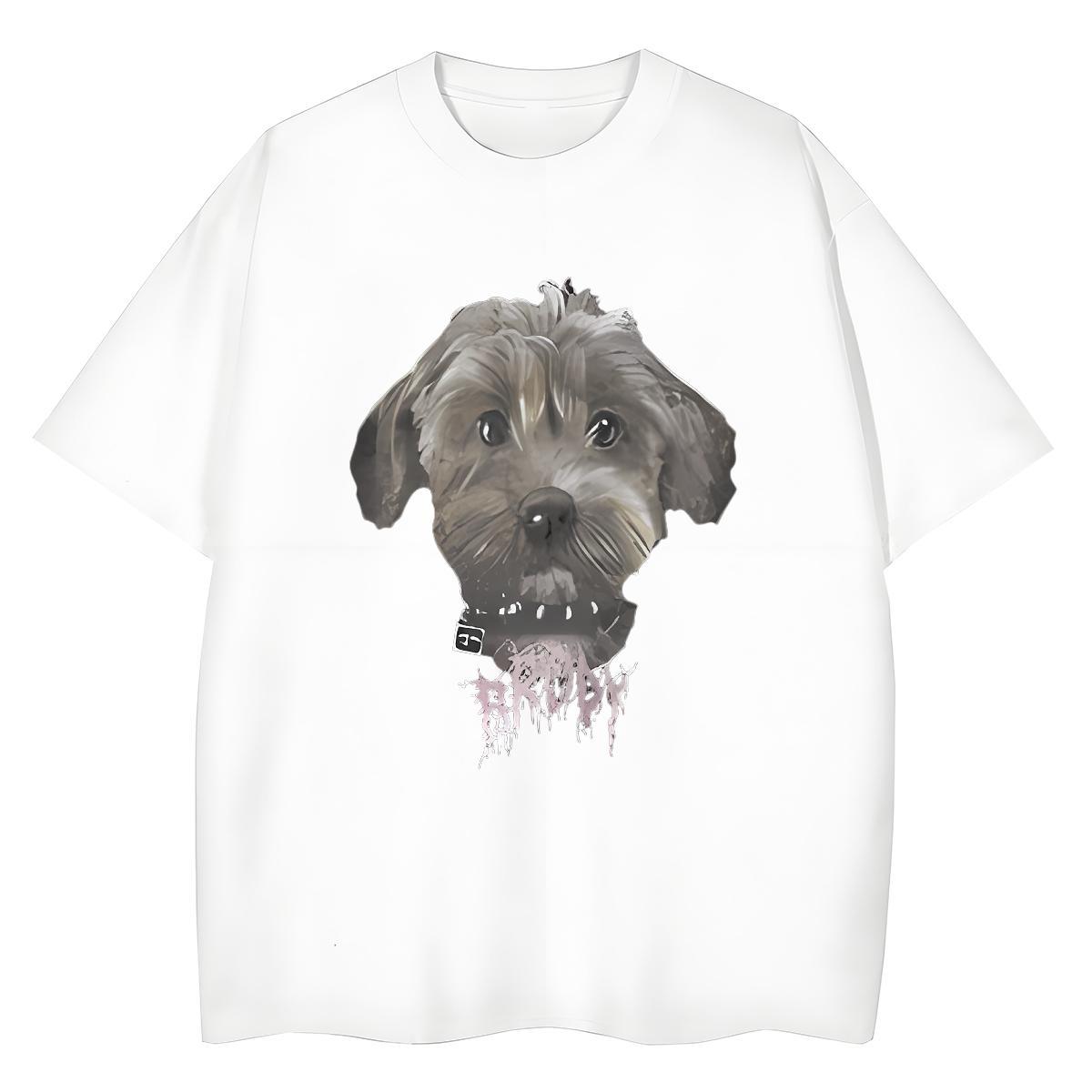 Soft T Shirts Men dog Round Neck Short Sleeve Beach Customized 230g Cotton Couples T Shirts New Designer Tee Shirt