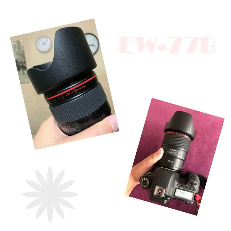 Camera lens cover EW77B bayonet mount sunshade suitable for EF 35mm 4L II USM 72mm diameter filter 240805
