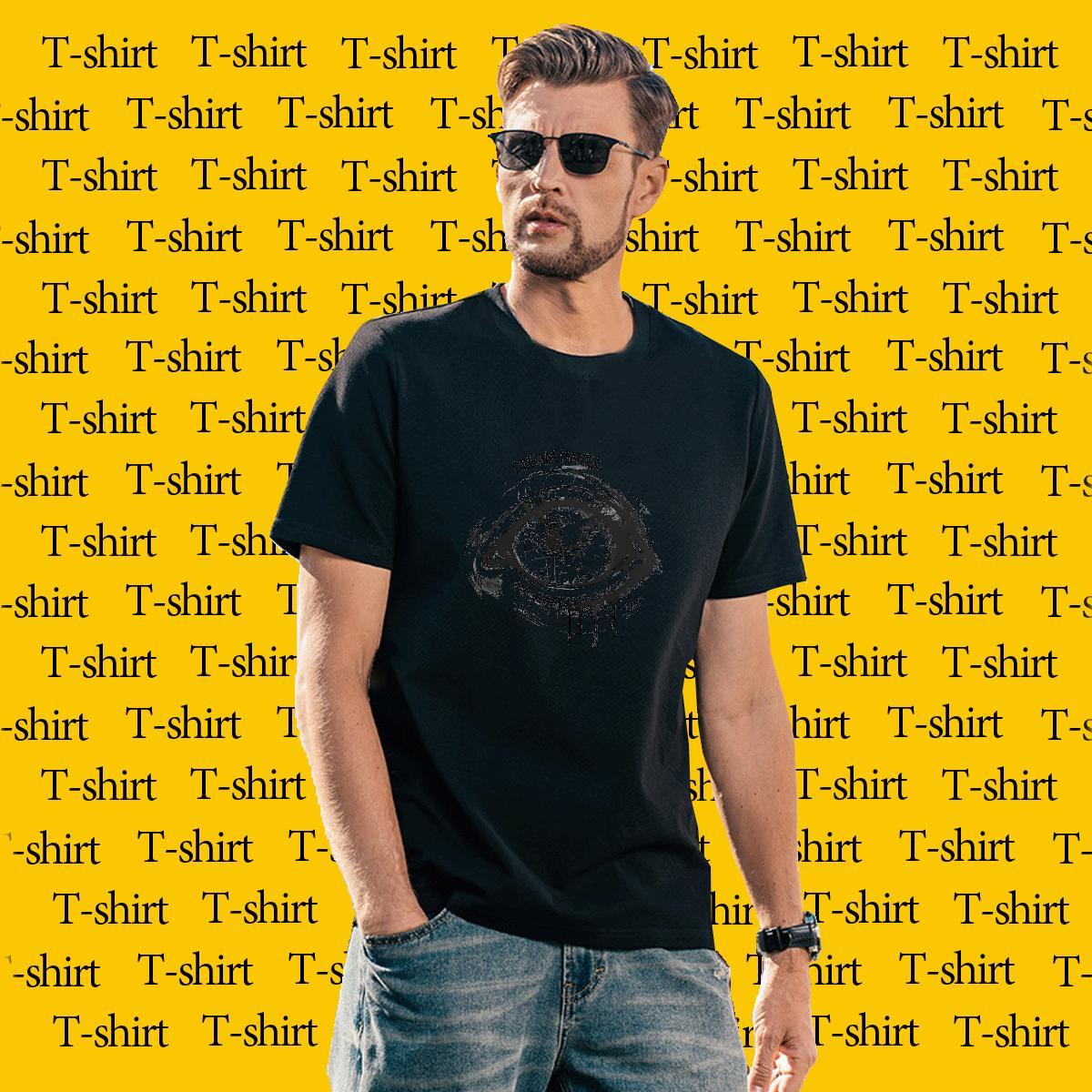 Cool Design eyes T Shirt For Man Street Men Tees 100% Cotton 230g DIY Customized Breathable Short Sleeve Skull Tee Shirt