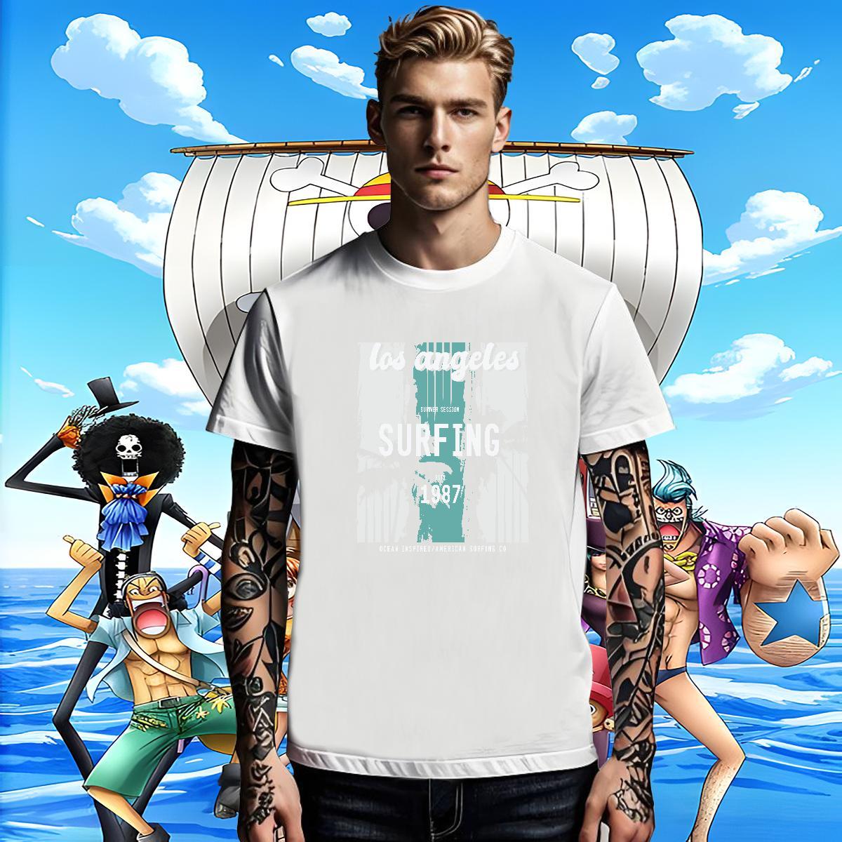 Cool Men Clothes T-Shirt Daily Wear 230g Pure Cotton Anime Print Round Neck Short Sleeve tree T-Shirts Designer Fashion Clothings