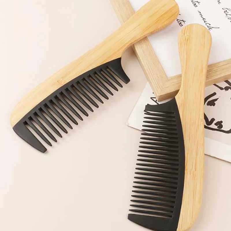 Natural bamboo and wood tail hair comb anti-static hair care healthy massage closed teeth comb W240813
