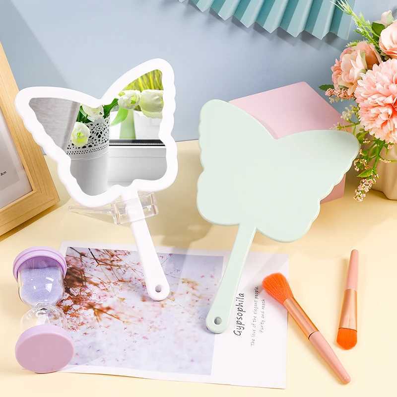 Butterfly shaped makeup mirror comes in 4 colors to choose from including small mirrors with multi-purpose makeup mirrors W240813