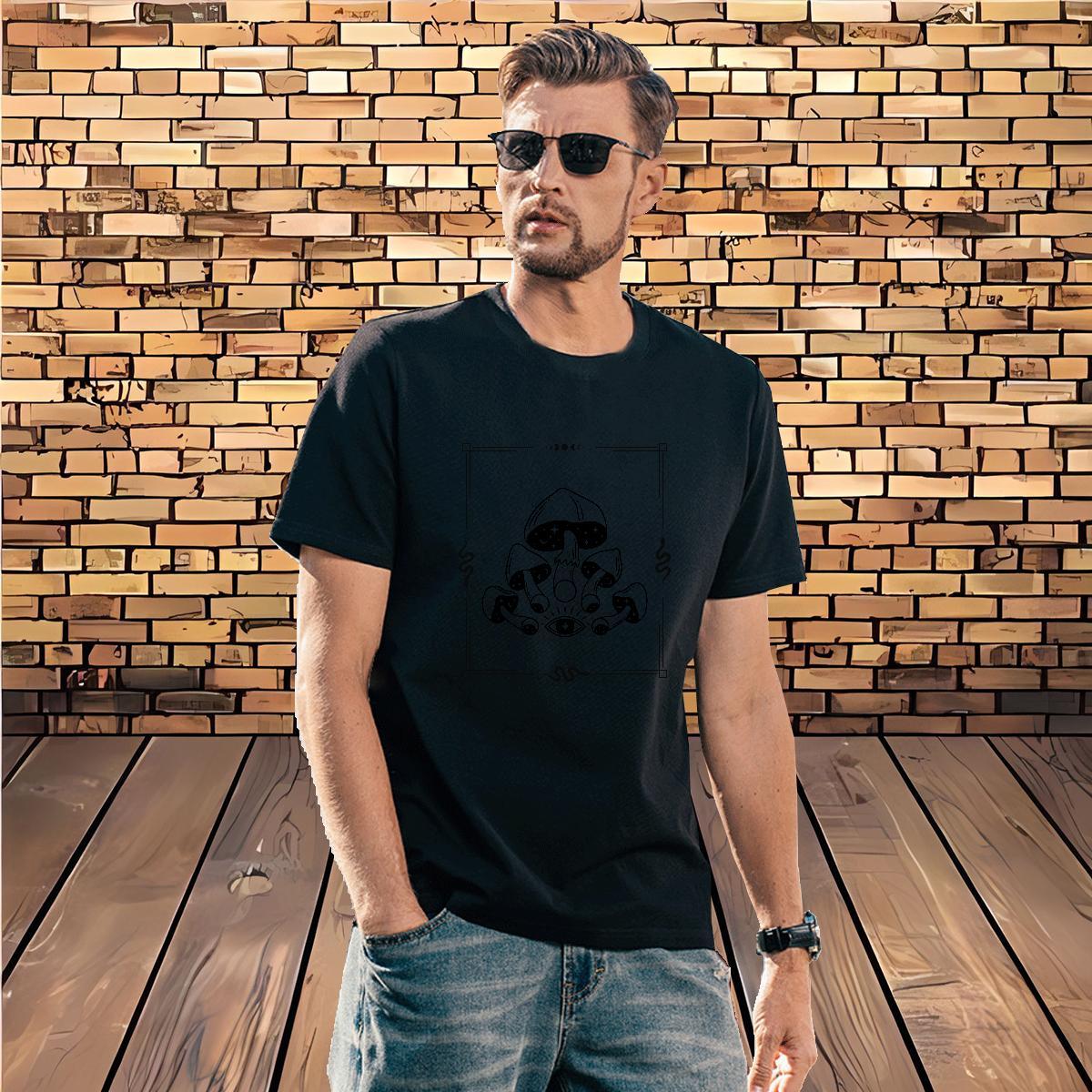 Comfortable mushroom T-Shirts Sport Mens Tshirts 100% Cotton 230g Customized O-Neck Short Sleeve Custom Printed Wear