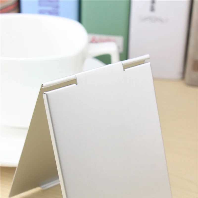 Aluminum folding mirror mini portable makeup mirror holder small mirror vanity table foldable compact pocket cosmetic tool W240813