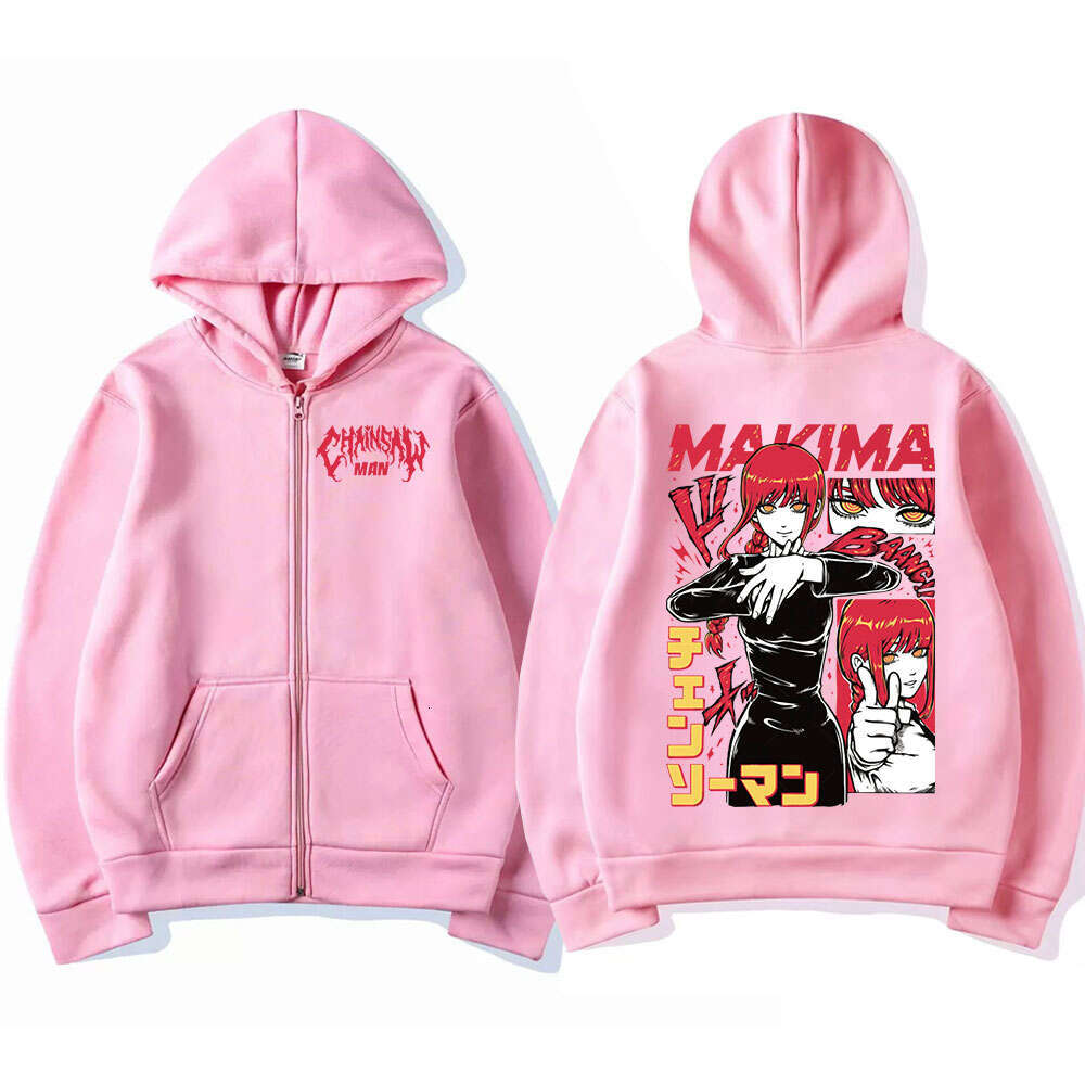 Anime Japan Chainsaw Man Hooded Makima Funny Print Men Women Zip Up Hoodies Plus Size Sweatshirt Haruku Warm Zipper Jacket per