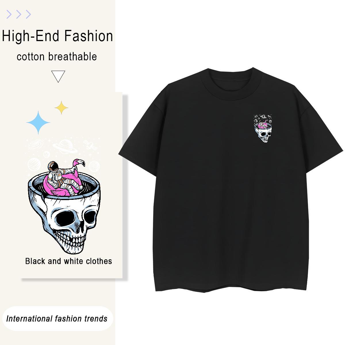 Mens T Shirts 230g Pure Cotton universe Hip Hop Street O-Neck Short Sleeve Asian Size Men Tees Customized Brand Top Tees