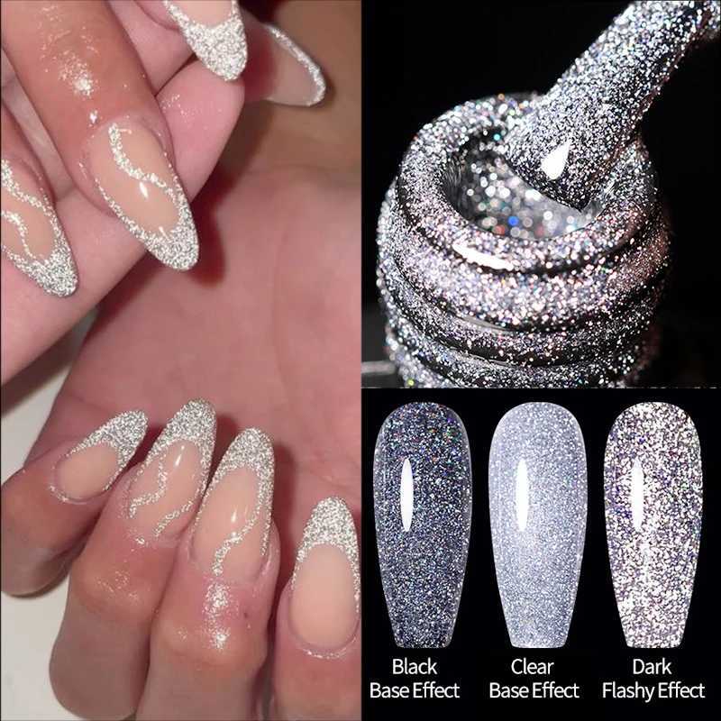 UR SUGAR 7.5ml Champagne Reflective Gel Polish Golden Glitter Soak Off Semi Permanent UV LED Varnish Gel Nail Art PolishM240814