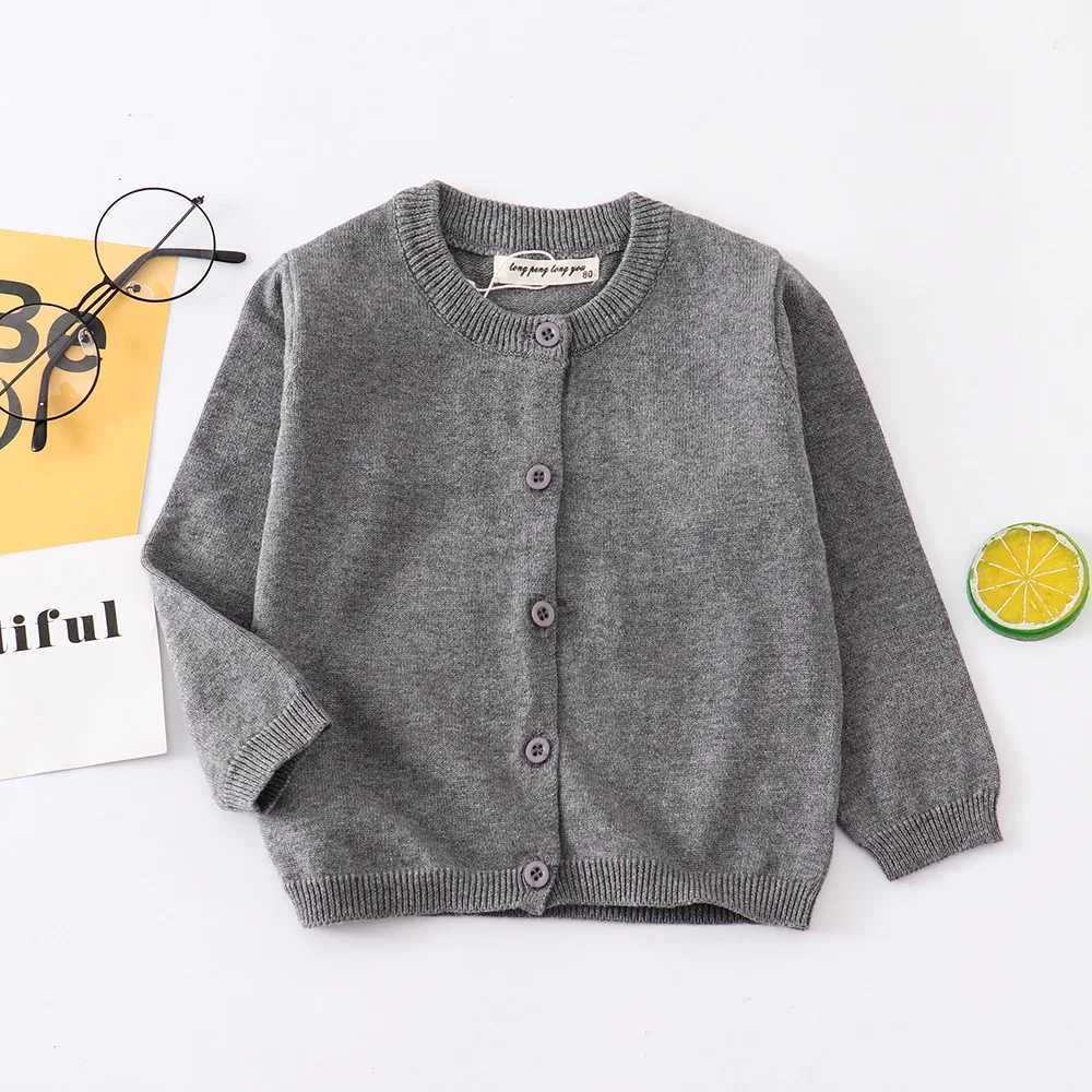 April Autumn Knitted Open Knitted Woolen Sweater Baby Clothing Boys and Girls Sweater Childrens Coat W240813