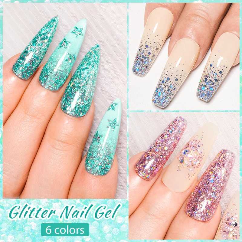 Mtssii 8ml Macaron Sequins Gel Nail Polish Glitter Irregular Shaped Sparkling Soak Off UV LED Nail Art DIY Design VarnishesM240814