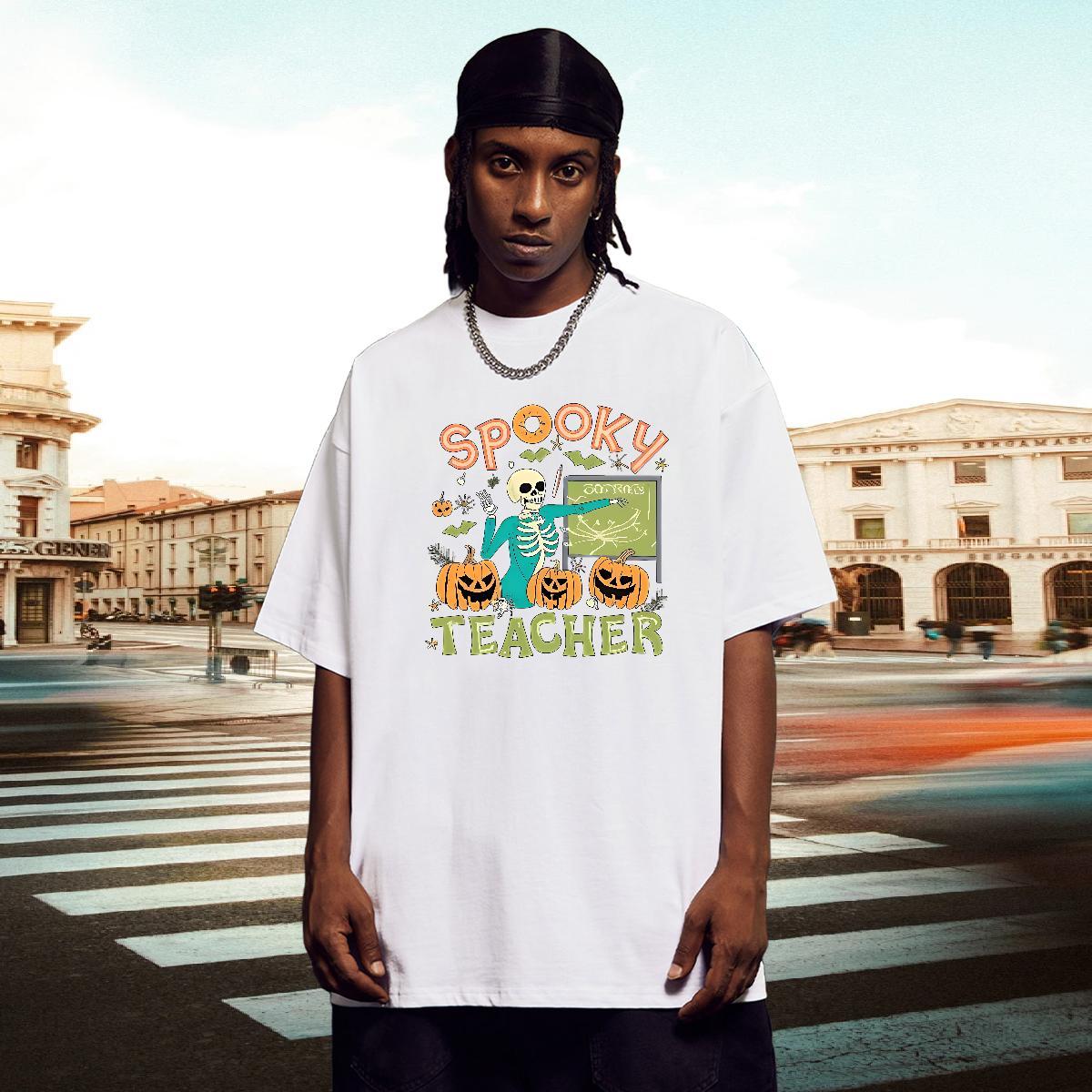 TOP Quality T Shirt For Man pumpkin Breathable Crew Neck Casual White Plus Size 100% Cotton 230g Tshirts DIY Tops
