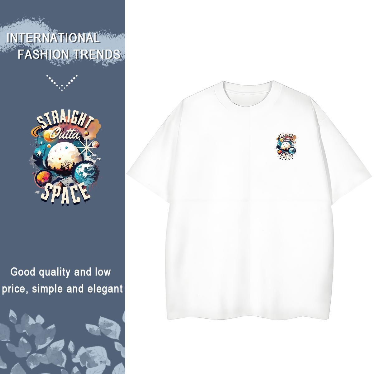 T Shirts Men 230g Cotton cosmonaut Street Casual Breathable Short Sleeve DIY Printed Couples T Shirts Customized Classic Tops Tees