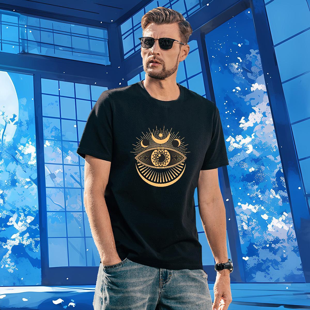 T Shirt For Man 230g Pure Cotton eyes Street wear Hip Hop Breathable DIY Logo Oversized Mens Tshirts Wholesale Designer Tees Shirts