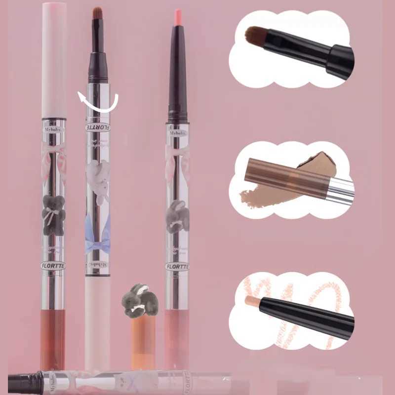 FLORTTE Double Head Horizontal Lying Silkworm Pen Peng Shadow Pencil Matte Shimmer Eyeliner Gel Pen Highlights Y240813