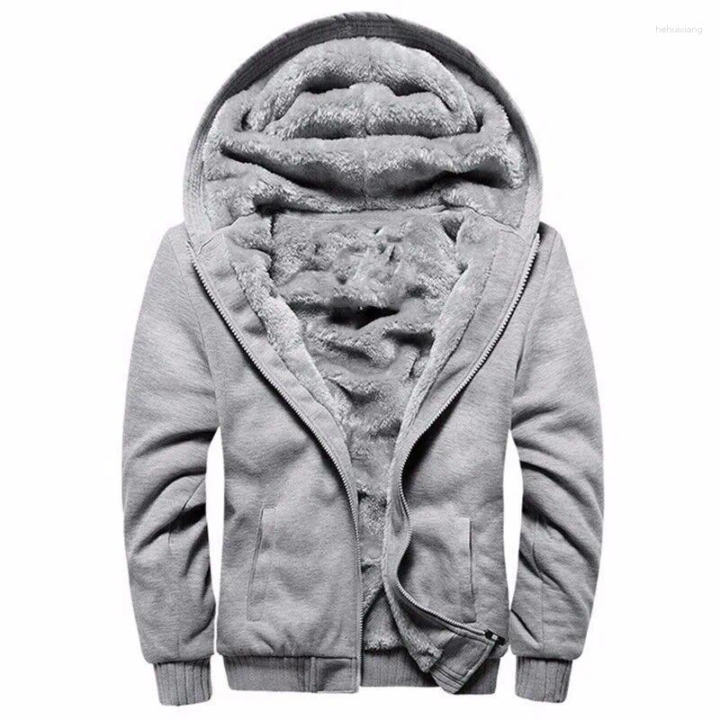 Men's Winter Hooded Bomber Jacket - Warm Fleece Zipper Coat For Sports,