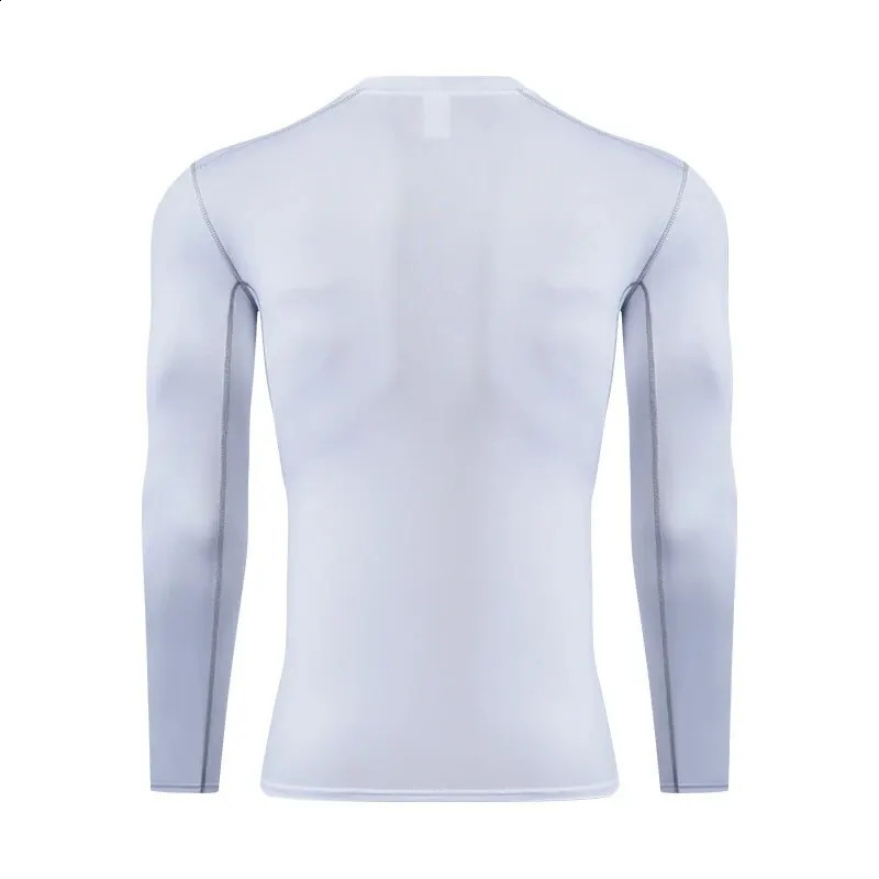2024 Mens Long Sleeved Sports T-Shirt With High Elasticity And Quick Drying Solid Color Long Sleeves 240814