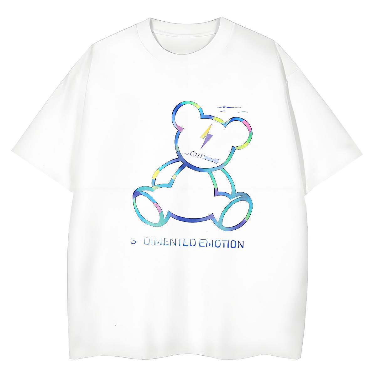 Brand T shirt bear Short Sleeve Soft Summer Casual Anime 100% Cotton 230g Mens Tshirts Fashion Tops