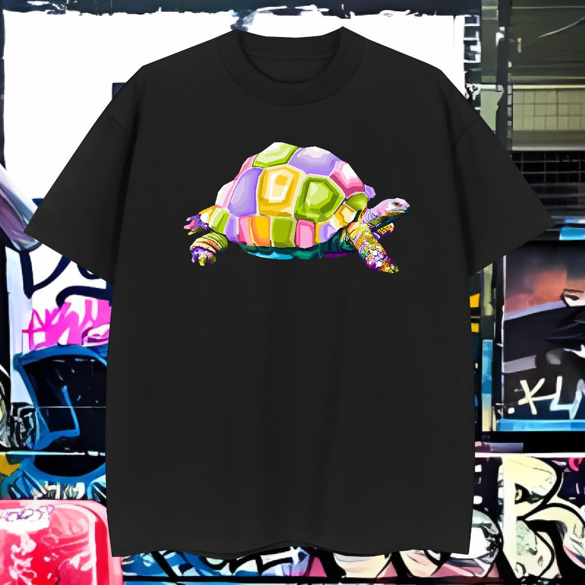 Popular Mens T Shirts tortoise Breathable Short Sleeve Street Wear Custom Printing 230g Pure Cotton Men Tees 2024 DIY Tops Tees