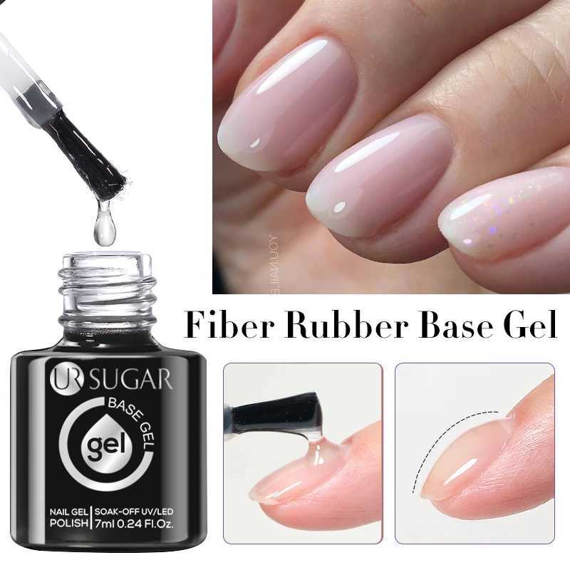 UR SUGAR 7ml Fiber Rubber Base Gel Construction Repair Gel for Damaged Thin Nails Founctional Nail Gel Polish Soak Off VanishM240814