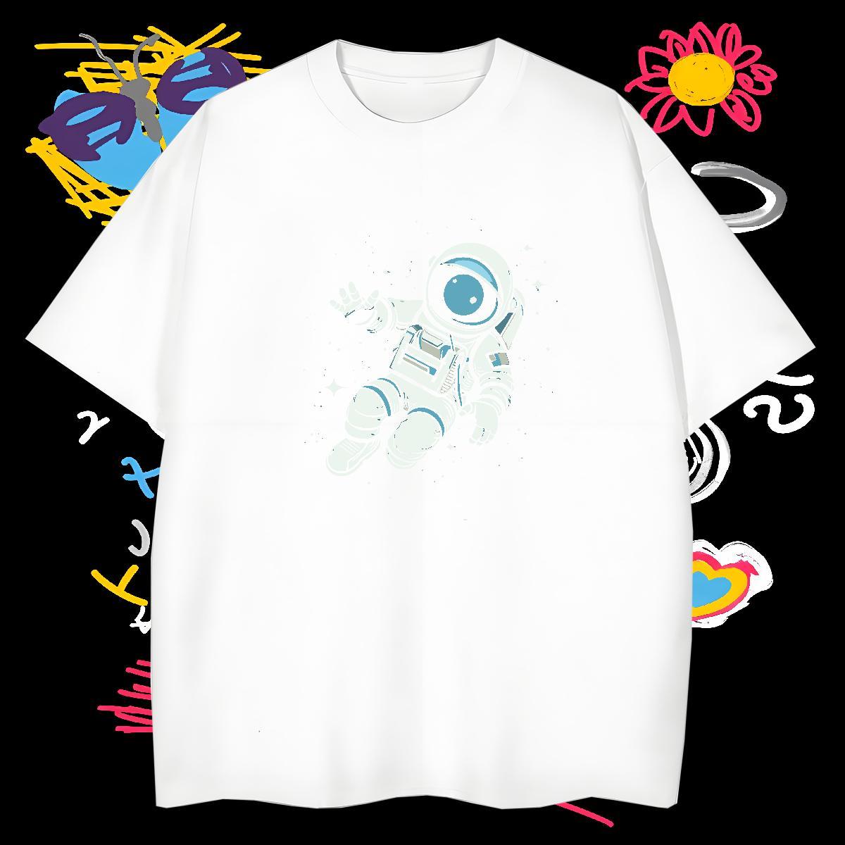 T Shirts Men 230g Cotton universe Casual Daily Wear Pure Cotton Custom Print Plus Size Tshirt for Man Woman Fashion Design Unisex Top Tees