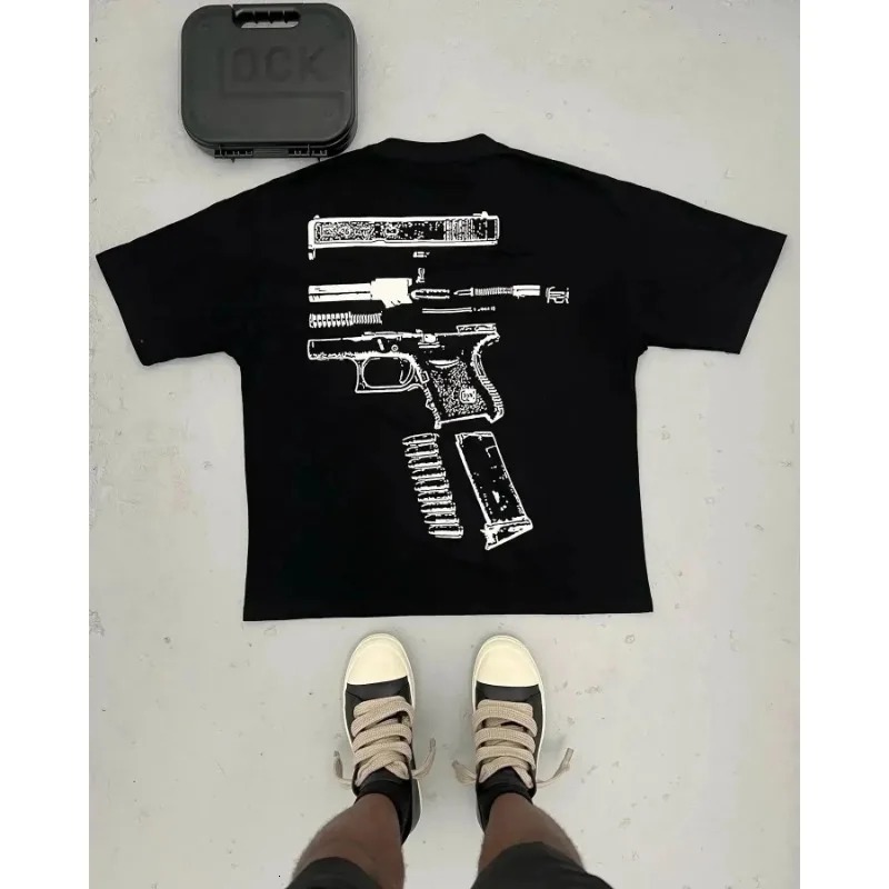 Harajuku Mens Hip Hop T-Shirt Cotton Ultra Fine Graphic Tee Gothic Short Sleeve Top Round Neck