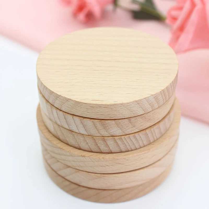 1x Wooden Makeup Mirror Portable Round Mirror Handheld Simple Makeup Mirror W240813