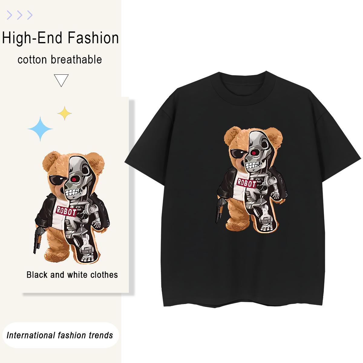 High Quality Men Tshirts Daily Wear 100% Cotton 230g Custom Big Size Short Sleeve O-Neck bear T-Shirts for Men Fashion Tee Shirt