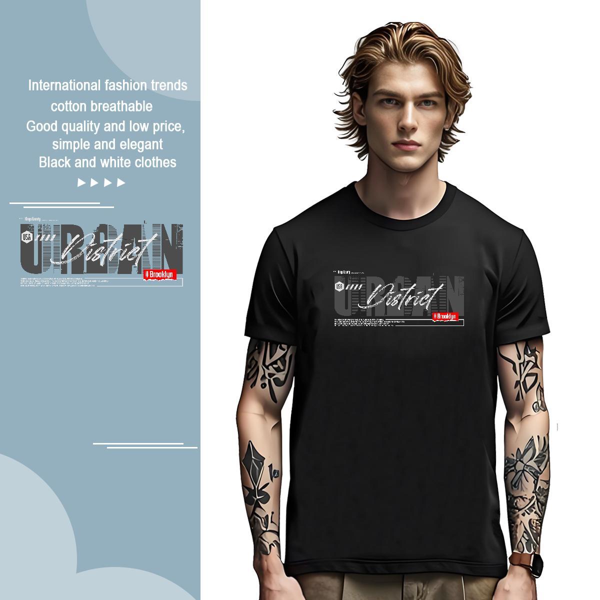 Cool letter T Shirt For Man Casual Men Clothes T-Shirt 100% Cotton 230g Fashion Designer Breathable Soft Custom Anime Tops Tees