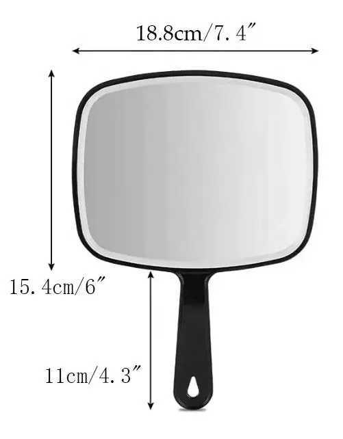 Handheld large mirror portable handheld mirror with handle suitable for hairdressers showermakers hairdressers and womens salons W240813