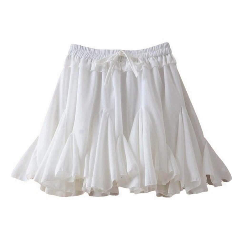 Fashion Summer A-line Tennis Lady Sexy Irregular Short Pleated New Casual White Ruffle Edge Women Mini Skirt