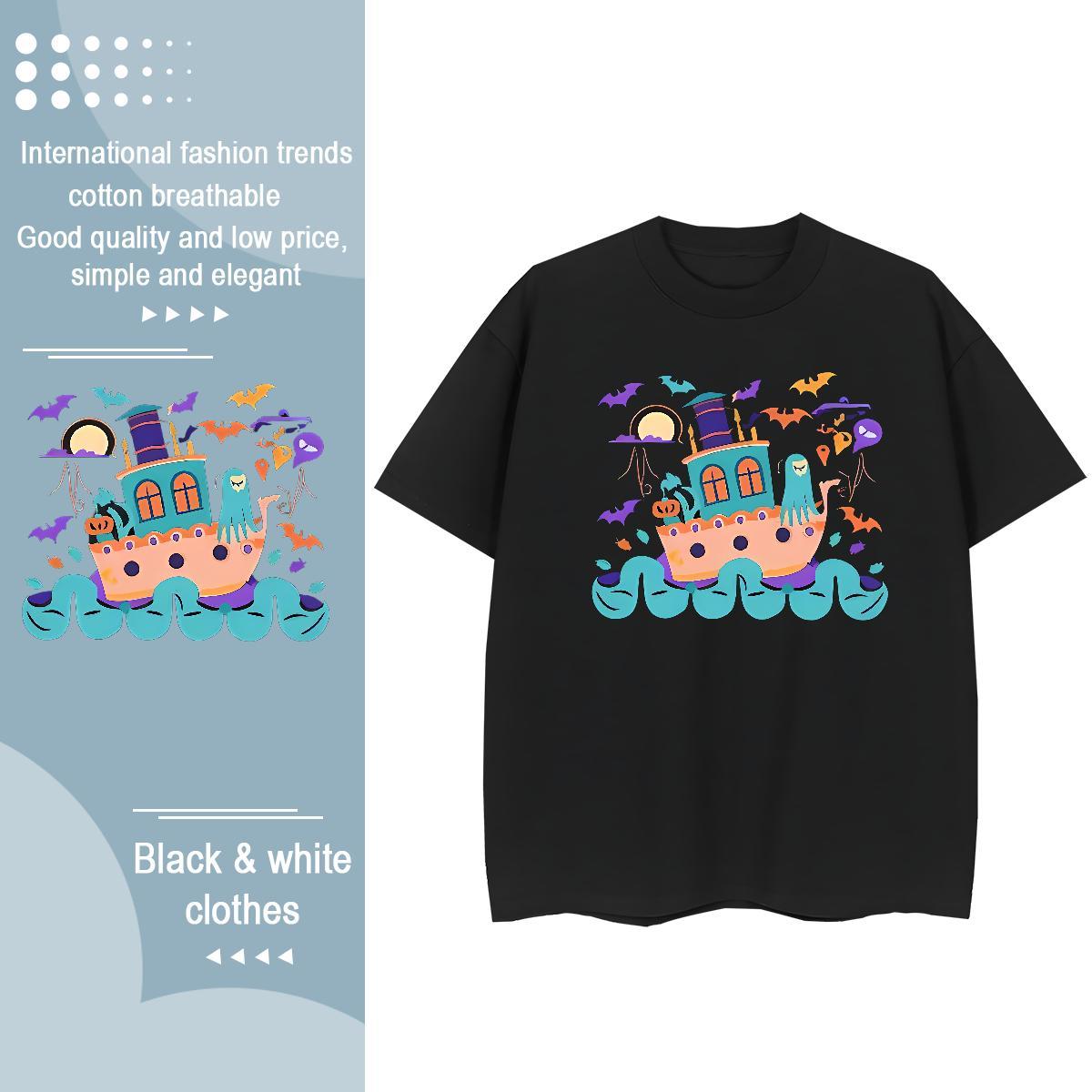 Loose Mens T Shirts Breathable Casual Beach Anime 100% Cotton 230g Men Tees Classic Casual Tops Shirt