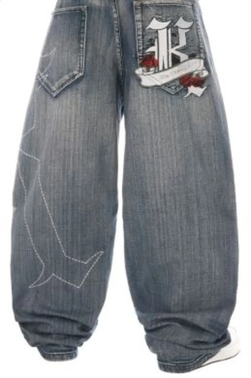 Y2K Multi-Pocket Solid Color Loose Jeans Womens High Street Retro Hip Hop Wide-leg Pants Casual Straight High-Waisted Jeans 240813