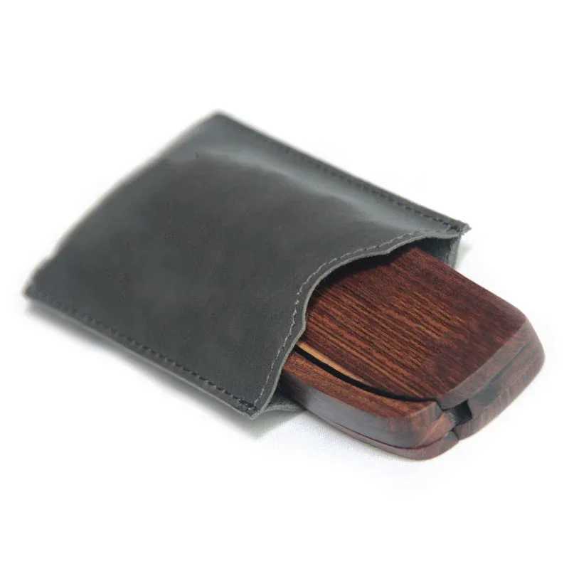 Mens Beard Comb Kit Foldable Wooden Comb PU Leather Box Mens Beard Care Beauty Mustard Styling Tool Mens Barber Ideal Gift W240813