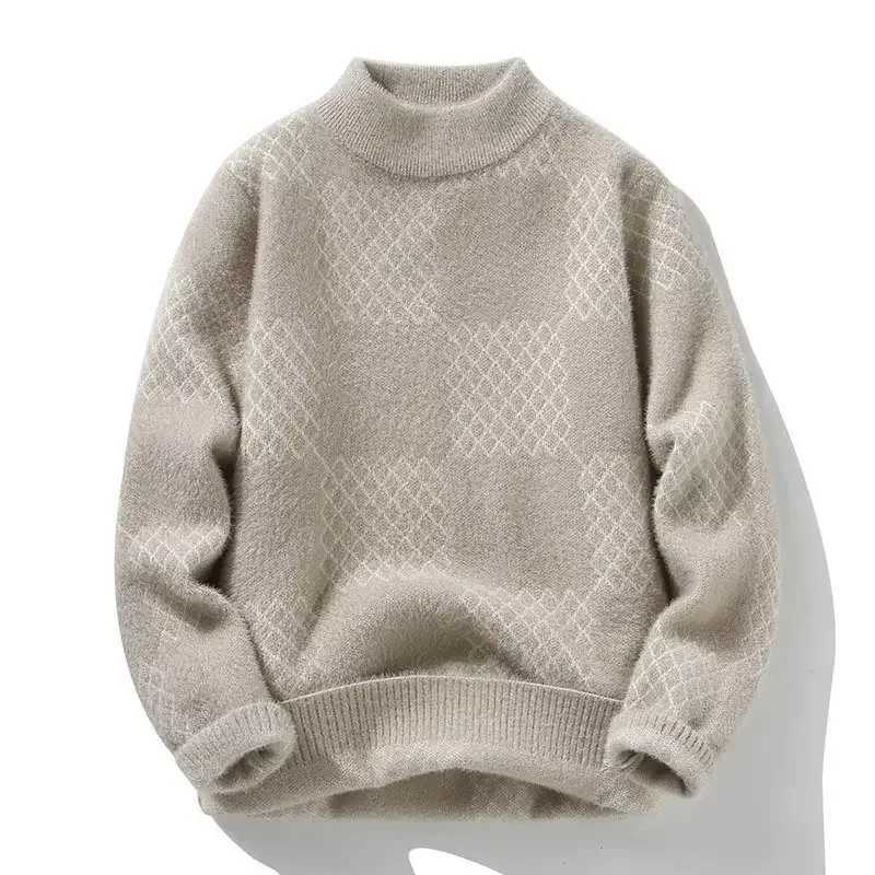 2023 Autumn/Winter Fashion Round Neck Thick Sweater Suitable for Mens Knitted Bottom Pulling Fashionable New StyleW240729